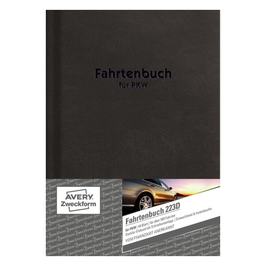 AVERY Zweckform 223D Hardcover Fahrtenbuch (für PKW, vom Finanzamt